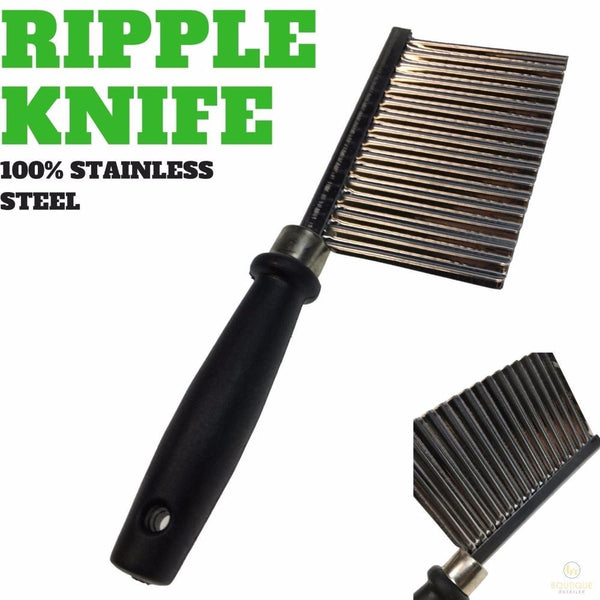 Large Ripple Jelly Knife Stainless Steel Blade Potato Crinkle Wavy Cutter Slicer Peelers & Slicers