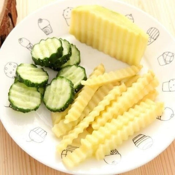 Large Ripple Jelly Knife Stainless Steel Blade Potato Crinkle Wavy Cutter Slicer Peelers & Slicers