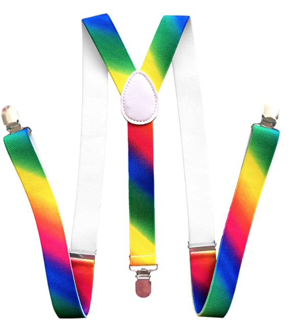 Br Apparel 35Mm Wide Suspenders Men's Braces Clip On Trouser Elastic Y Back Rainbow Suspenders/Braces