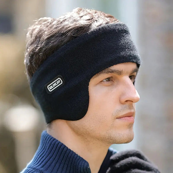 Warm Mens Winter Earmuffs Cover Protection Running Headband In Black Hats & Headwear