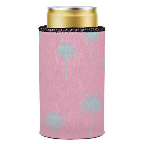Palm Trees Aqua Pink Stubby Cooler Ice Chests & Coolers