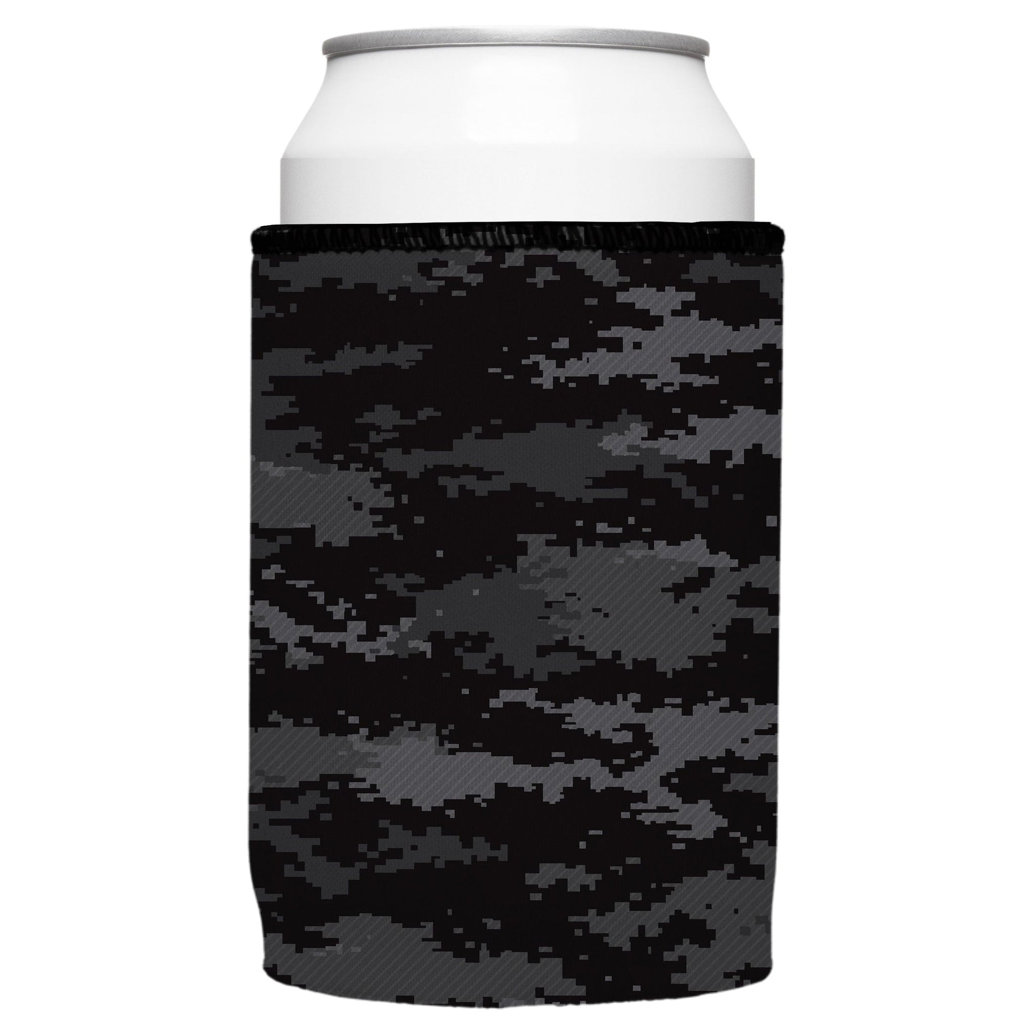 Digital Pixel Black Camo Stubby Cooler Ice Chests & Coolers