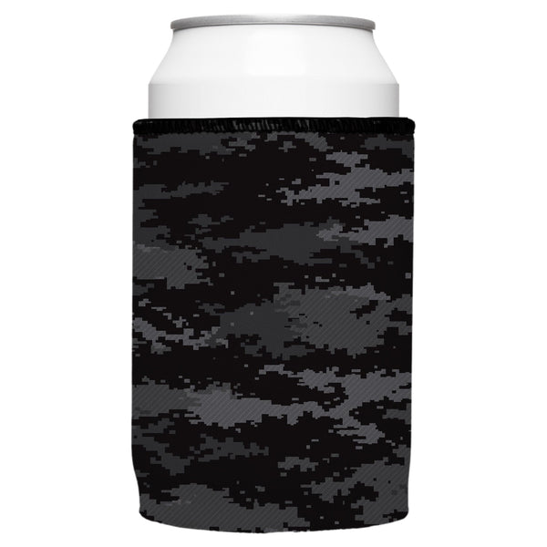 Digital Pixel Black Camo Stubby Cooler Ice Chests & Coolers