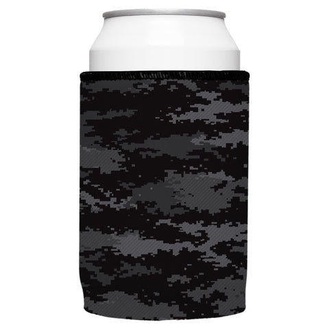 Digital Pixel Black Camo Stubby Cooler Ice Chests & Coolers