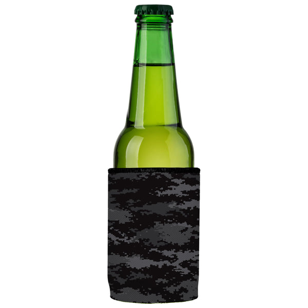Digital Pixel Black Camo Stubby Cooler Ice Chests & Coolers