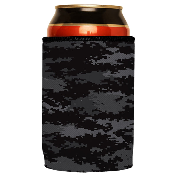 Digital Pixel Black Camo Stubby Cooler Ice Chests & Coolers
