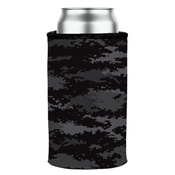 Digital Pixel Black Camo Stubby Cooler Ice Chests & Coolers