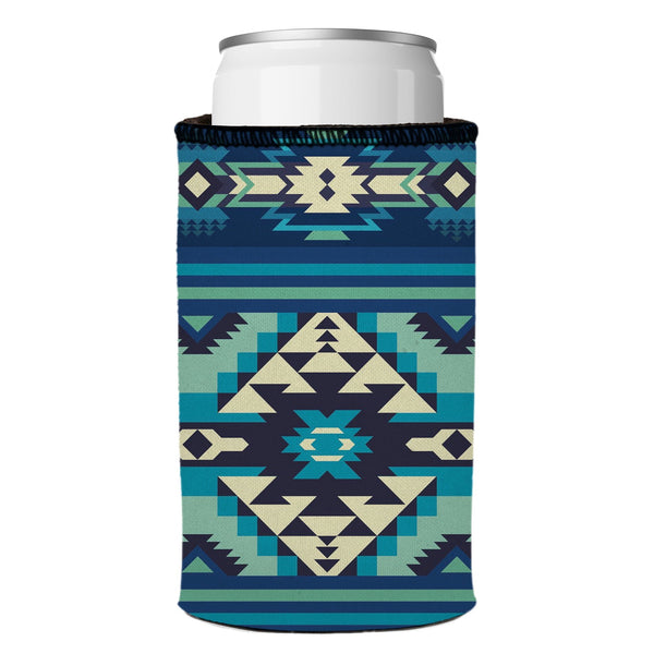 Blue Navajo Rug Stubby Cooler Ice Chests & Coolers