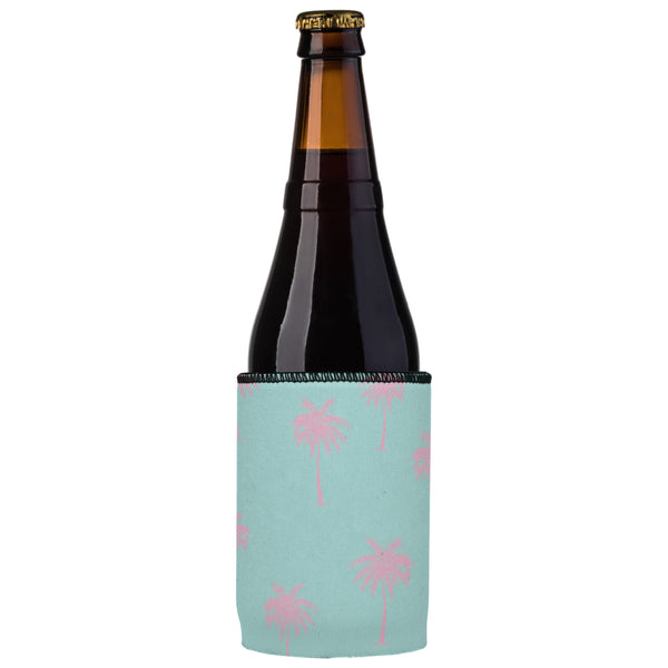 Palm Trees Pink Aqua Stubby Cooler 2 Pack Ice Chests & Coolers