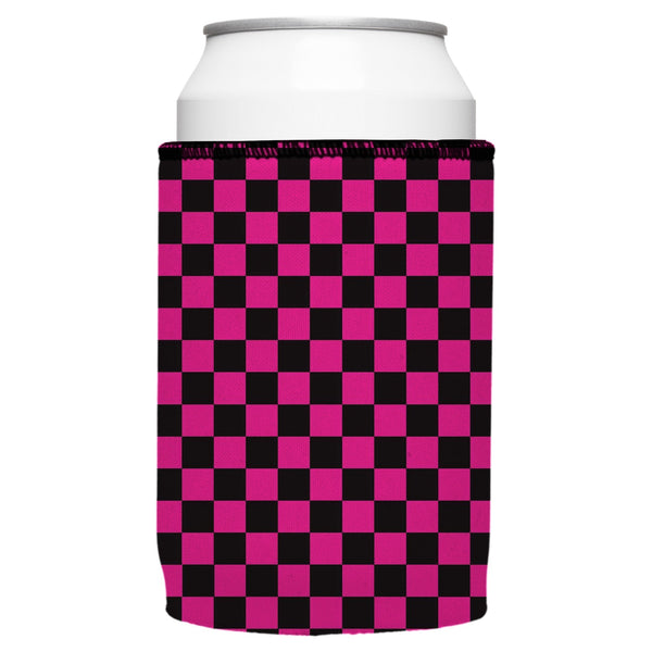 Pink Checkerboard Stubby Cooler 2 Pack Ice Chests & Coolers