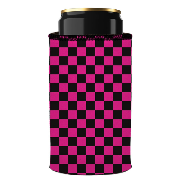 Pink Checkerboard Stubby Cooler 2 Pack Ice Chests & Coolers