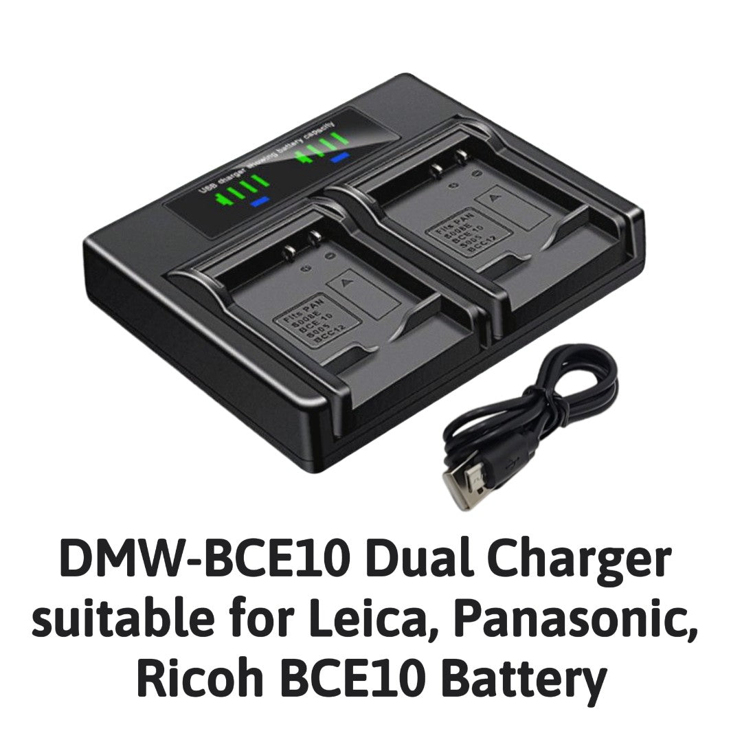 Hridz Dmw Bce10 Dual Battery Charger For Leica Panasonic Ricoh S008e Cga Chargers & Cradles