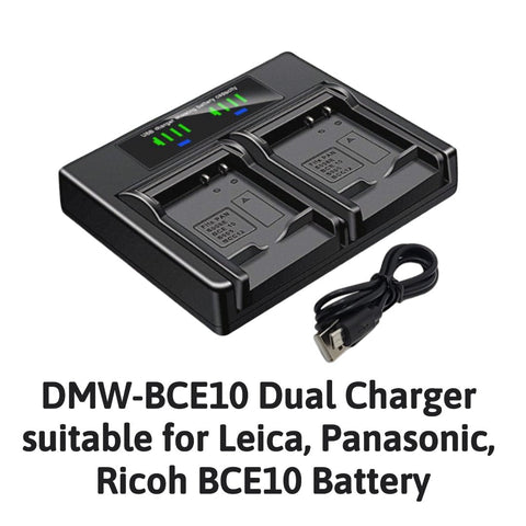 Hridz Dmw Bce10 Dual Battery Charger For Leica Panasonic Ricoh S008e Cga Chargers & Cradles
