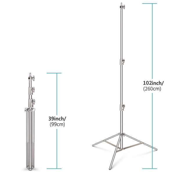 Hridz Stainless Steel 2.8M Heavy Duty Light Stand For Studio Softbox Bowen Lights Photography 280Cm Tripod Other Lighting & Studio