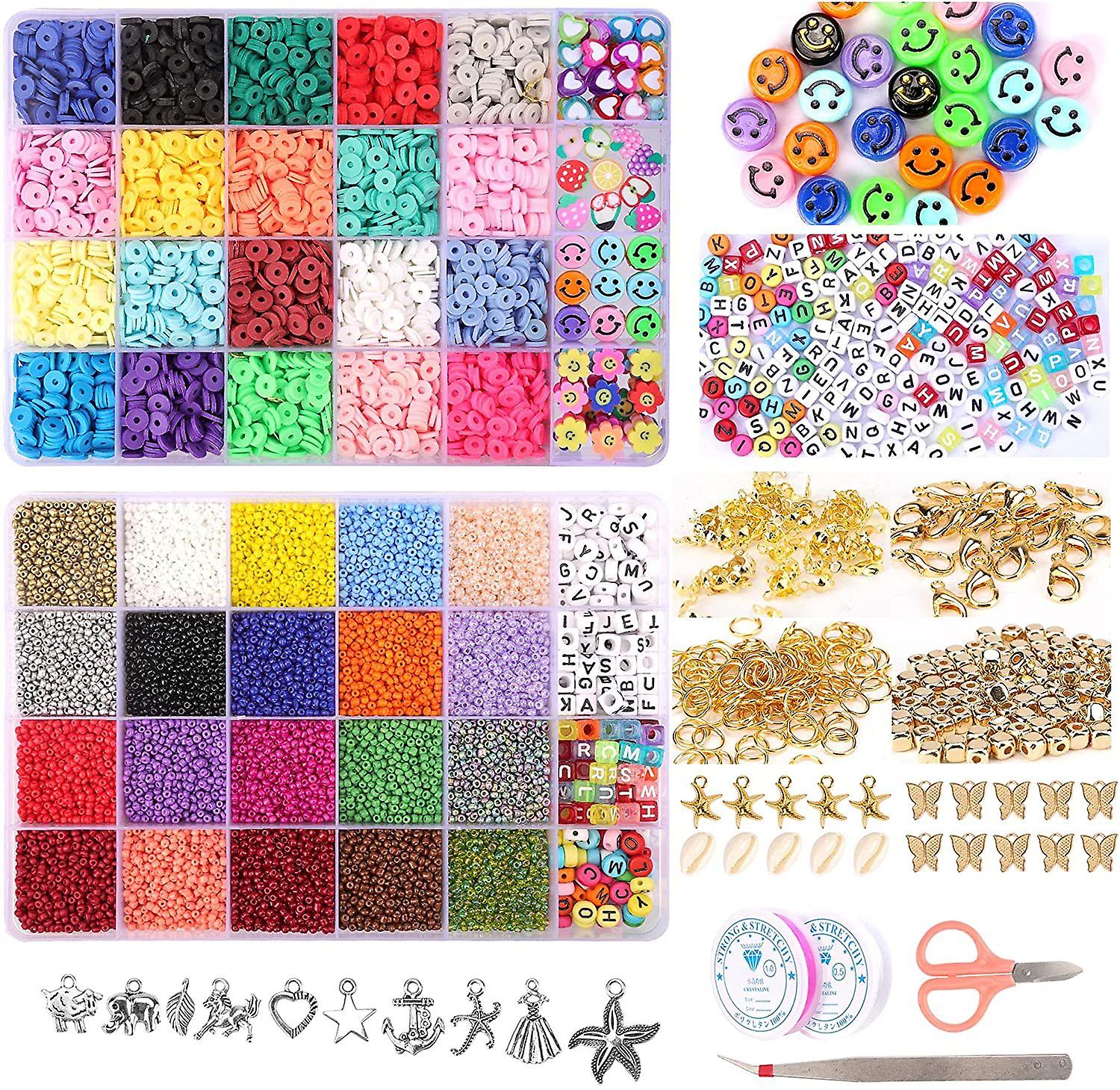 25000 Pcs 24 Girds Diy Acrylic Bead Z Letter Beads And Polymer Soft Clay Kit For Bracelet Making Craft Beads