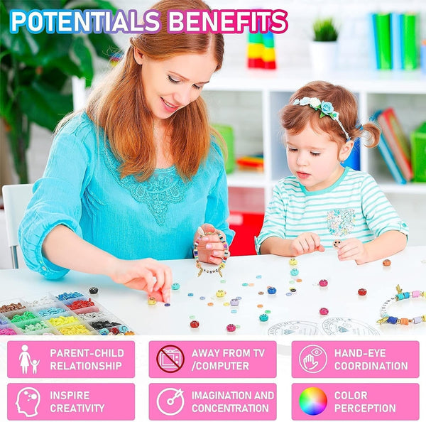 Modelling Clay Thelicraft 20 Colours 5300Pcs Clay Heishi Beads Jewellery Making Kit Smiley Face Flat