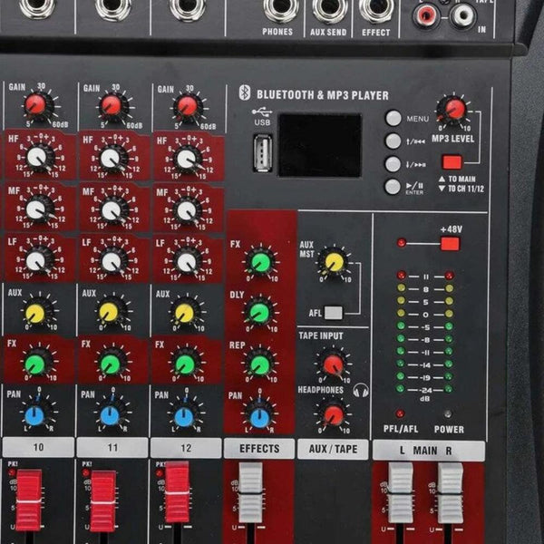 Hridz 12 Channel Mixing Console Live Studio Audio Dj Mixer Sound Board Usb Interface Other Pro Audio