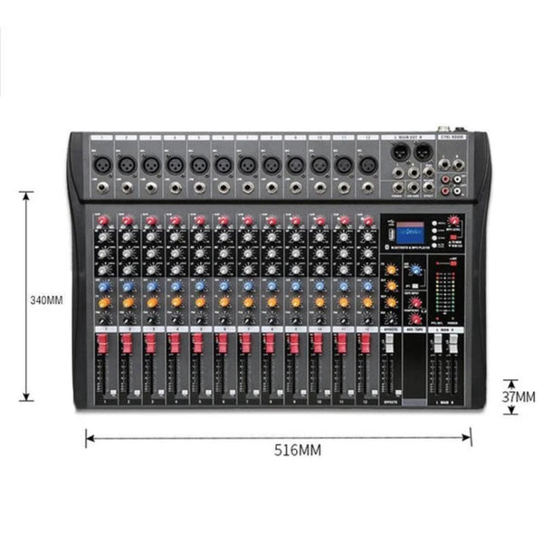 Hridz 12 Channel Mixing Console Live Studio Audio Dj Mixer Sound Board Usb Interface Other Pro Audio