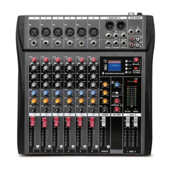 Hridz 6 Channels Bluetooth Mixer Dj Live Studio Audio Usb Console Amplifier Aux Other Pro Audio