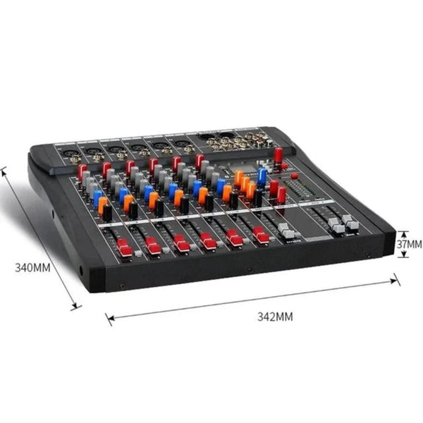 Hridz 6 Channels Bluetooth Mixer Dj Live Studio Audio Usb Console Amplifier Aux Other Pro Audio