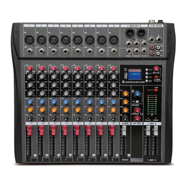 Hridz Ct 80S Professional Audio Mixer Channels Bluetooth Usb With Effects 48V Phantom Power And Built In Sound Card Mixing Dj Console Other Pro Audio
