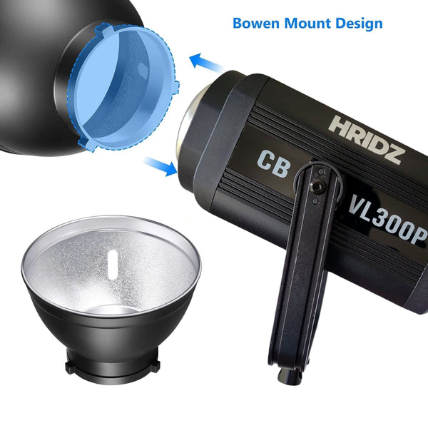 Hridz 300W Cob Video Light Led Ultra Bright Vl300 Bi Color 2800 6800K Bowens Cables Leads & Connectors