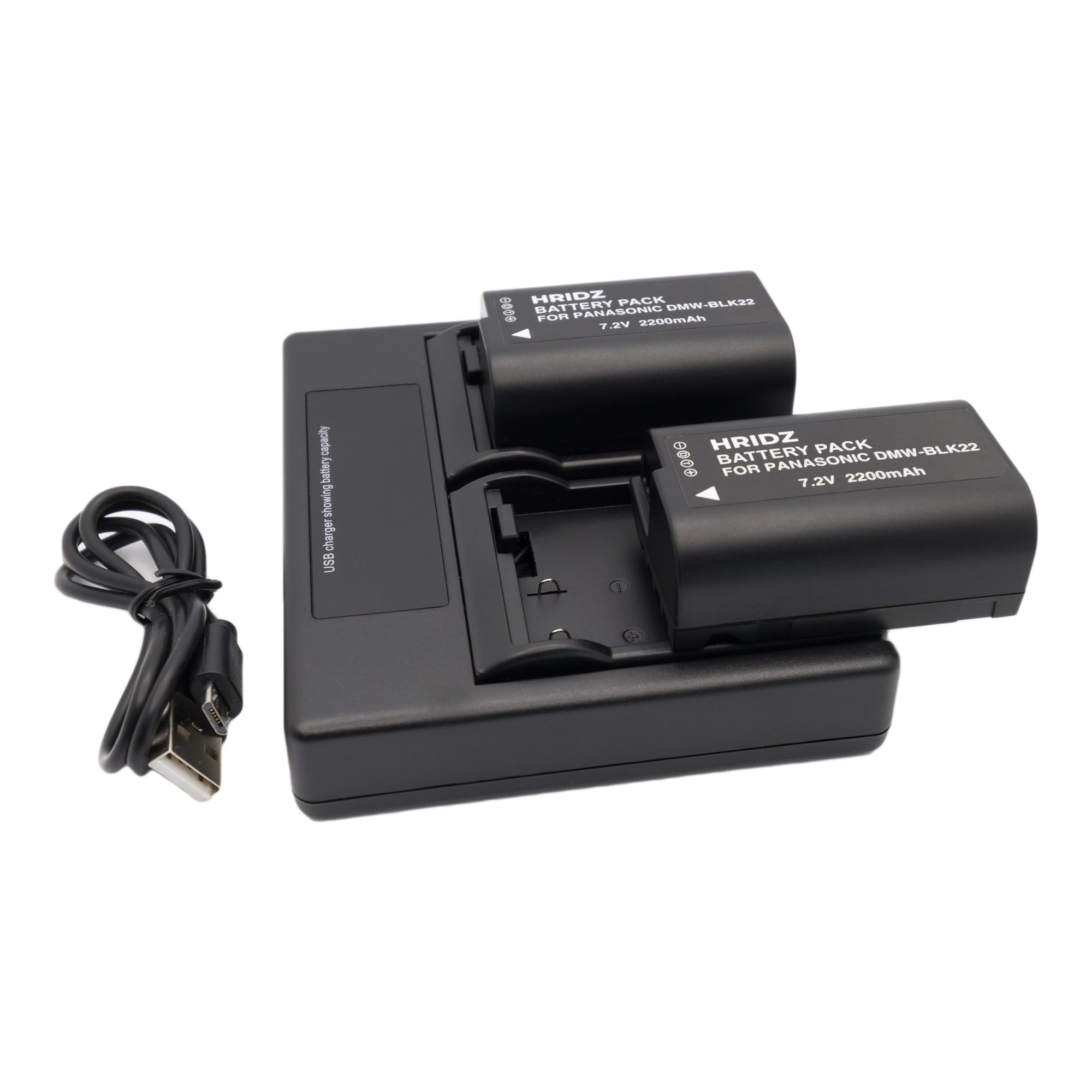 Hridz Blk22 Battery And Dual Charger Pack For Panasonic Dmw Lumix Dslr Combo Chargers & Cradles