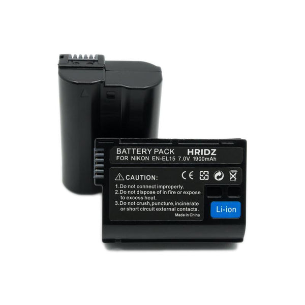 Hridz En El15 Battery & Charger Set For Nikon Z6 Z7 D780 D500 D600 D610 D750 D800 D810 D810a D850 Batteries