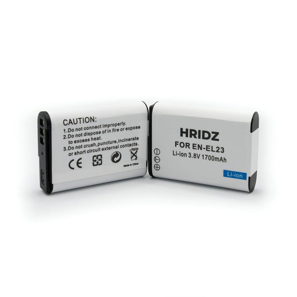 Hridz En El23 Battery & Charger Set For Nikon Coolpix B700 S810c P600 P610s Batteries