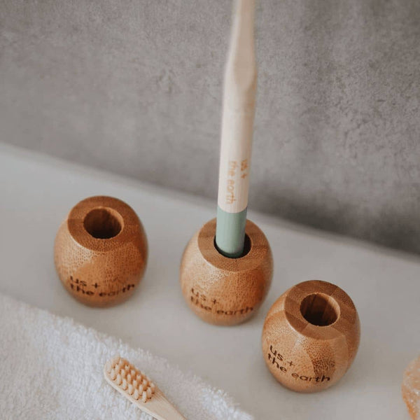 Bamboo Toothbrush Stand Tumblers & Toothbrush Holders