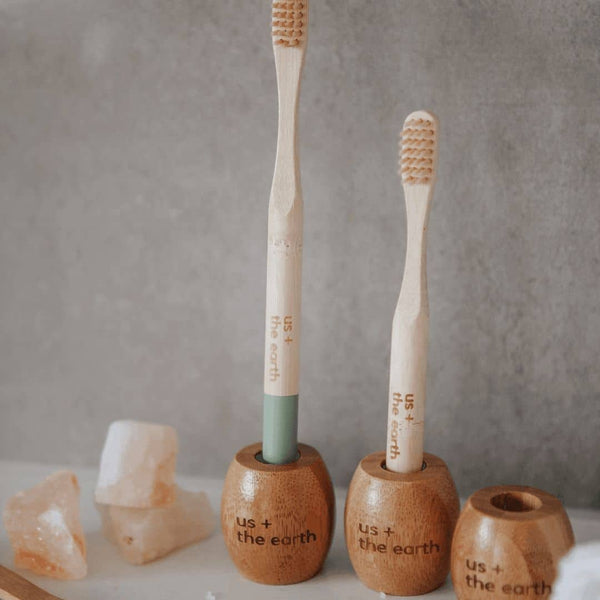 Bamboo Toothbrush Stand Tumblers & Toothbrush Holders