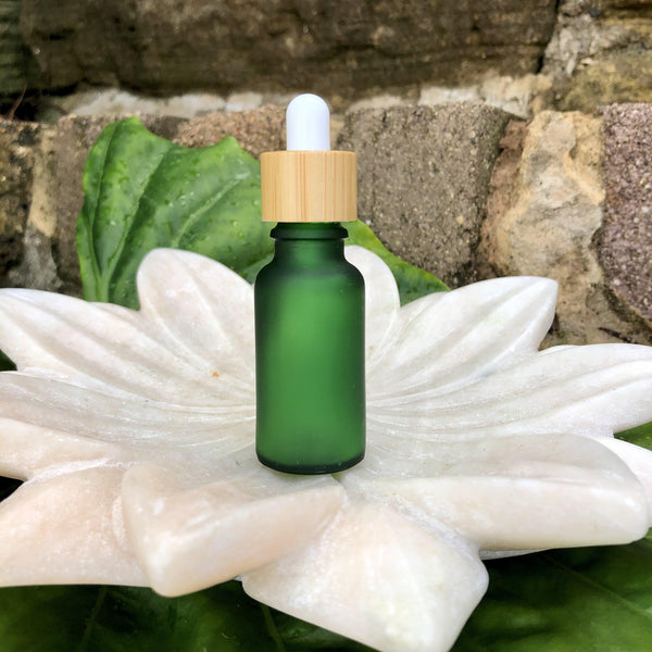 Cosmetic Bamboo Lid Glass Jar & Dropper Set Travel Bottles & Containers