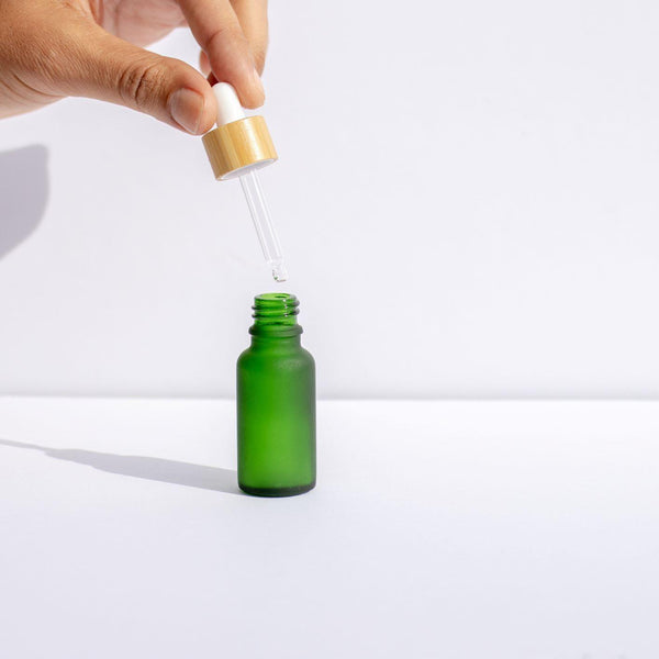 Cosmetic Bamboo Lid Glass Jar & Dropper Set Travel Bottles & Containers