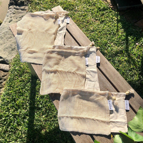 Market Day Shopping Bundle | 6 Produce Bags Mesh Tote Reusable Shopping Bags