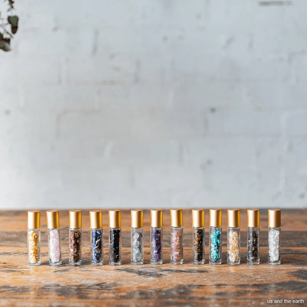 Essential Oil Crystal Gemstone Roller Bottle Aromatherapy