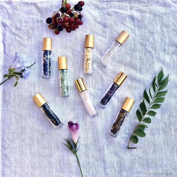 Essential Oil Crystal Gemstone Roller Bottle Aromatherapy