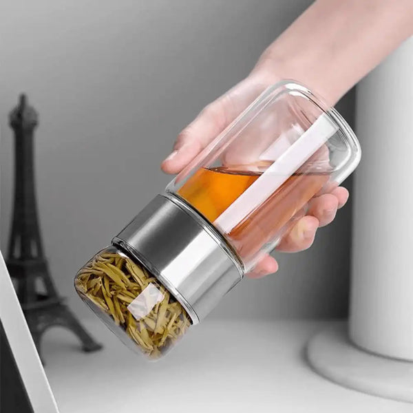 Double Wall Glass Tea Infuser Bottle Tea Infusers
