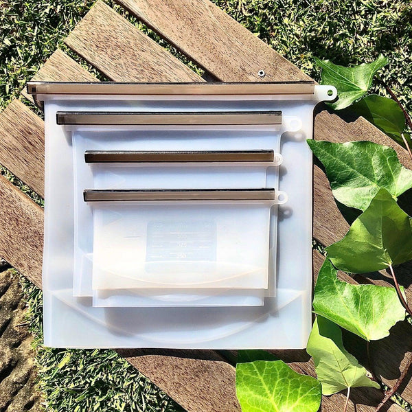 Silicone Zip Lock Food Pouch Bundle 4 Sizes Food Storage Bags