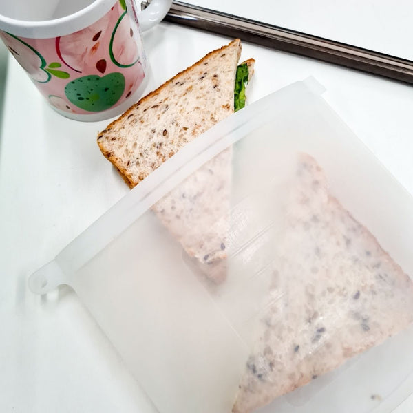 1000Ml Reusable Food Grade Silicone Zip Lock Pouch Food Storage Bags