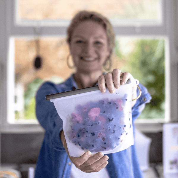 1000Ml Reusable Food Grade Silicone Zip Lock Pouch Food Storage Bags