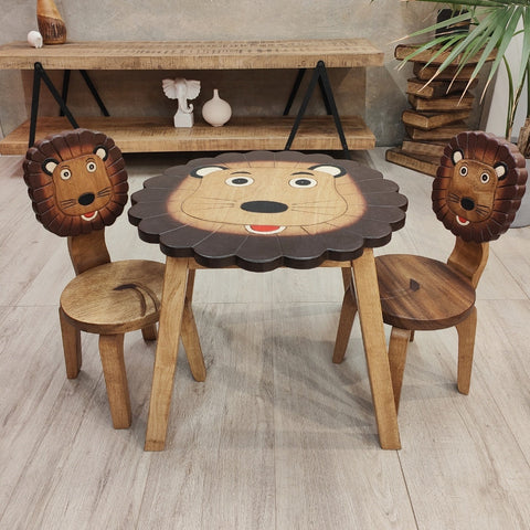 Lion Table Chairs Set Kids Play Table & Chair Sets