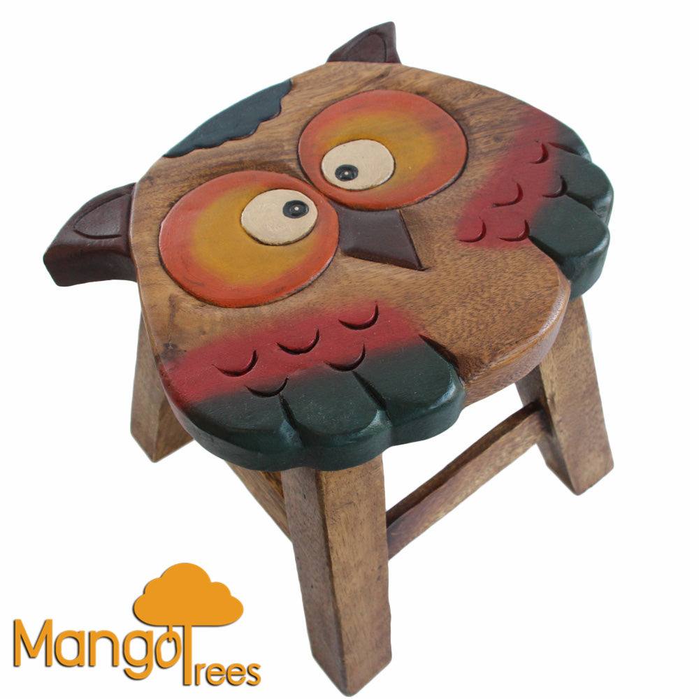 Kids Wooden Stool Owl Benches & Stools