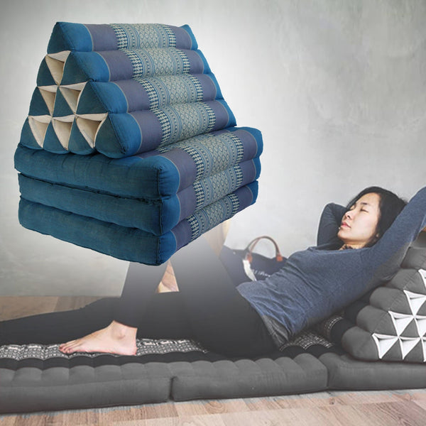 Large Thai Triangle Pillow Three Folds Blue Cushions & Decorative Pillows