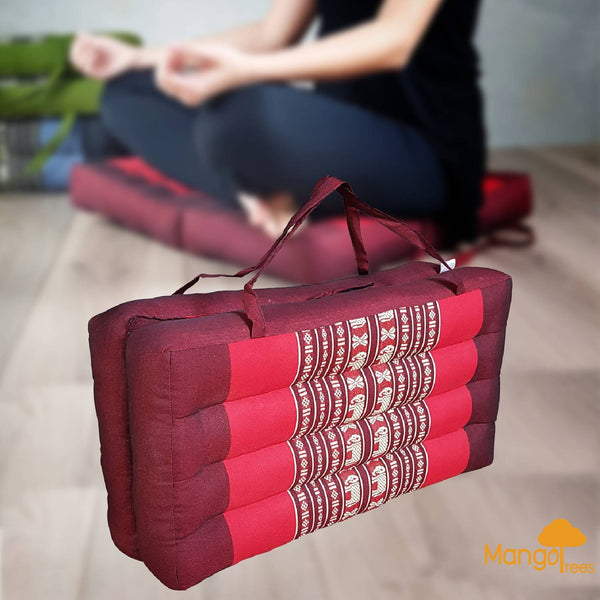 2 Fold Meditation Cushion Yoga Mat Redele Mats & Non Slip Towels