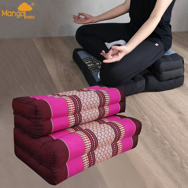 3 Fold Zafu Meditation Cushion Set Pink Yoga & Pilates Accessories