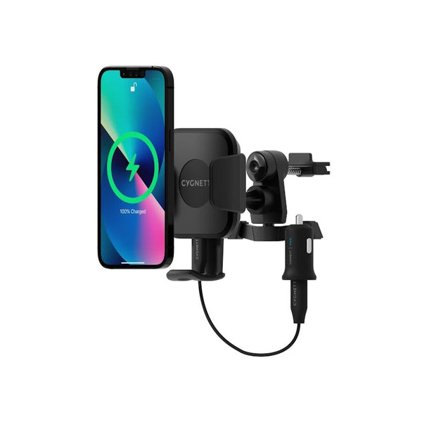 Cygnett Wireless 10W Vent Qi Car Charger Mount Includes And Cable Chargers & Cradles