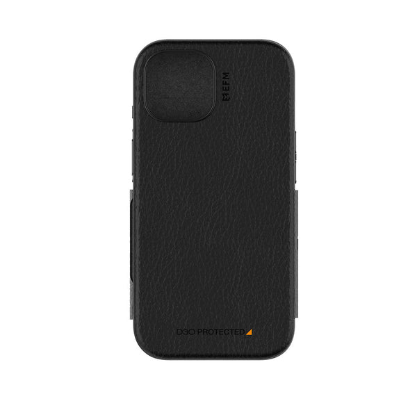 Efm Monaco E Leather Wallet Case Armour With D3o Plus Suits Iphone 15 (6.1") Black/Space Grey Cases Covers & Skins