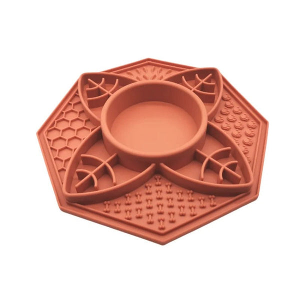 Petsby Flower Mandala Slow Feeder Lick Mat Bowl Terracotta Dishes Feeders & Fountains