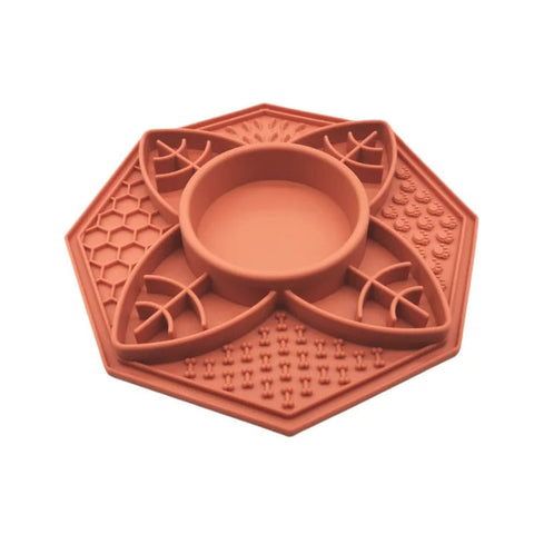 Petsby Flower Mandala Slow Feeder Lick Mat Bowl Terracotta Dishes Feeders & Fountains