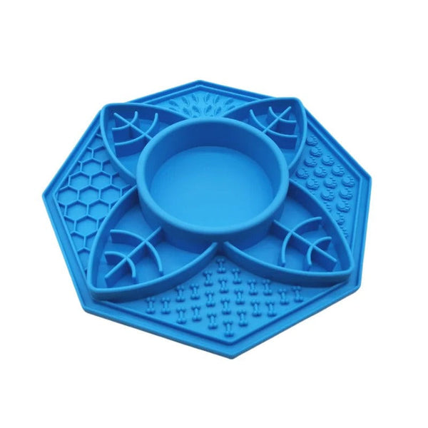 Dishes Feeders & Fountains Petsby Flower Mandala Slow Feeder Lick Mat Bowl Blue